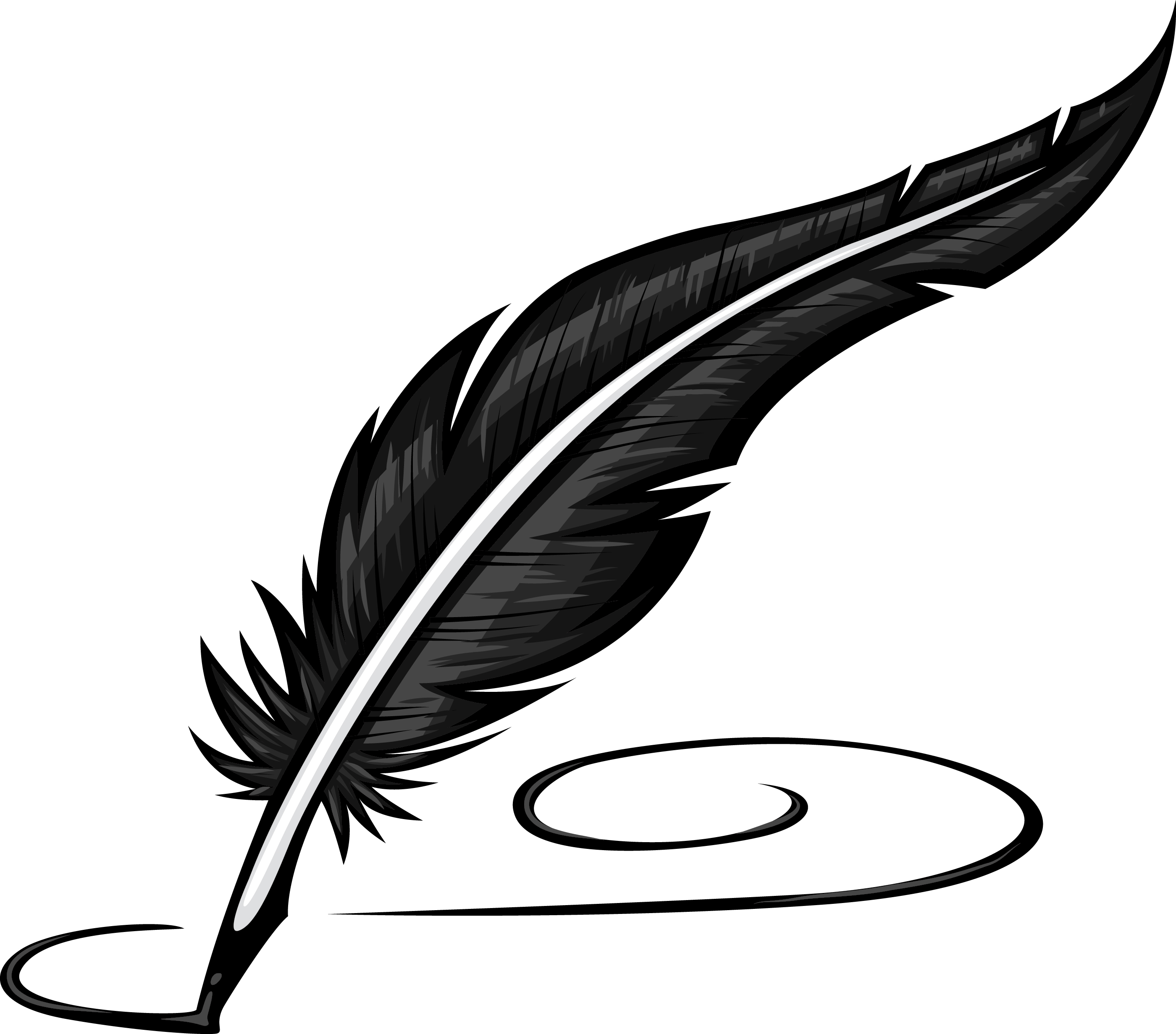 Ink bottle and quill clipart