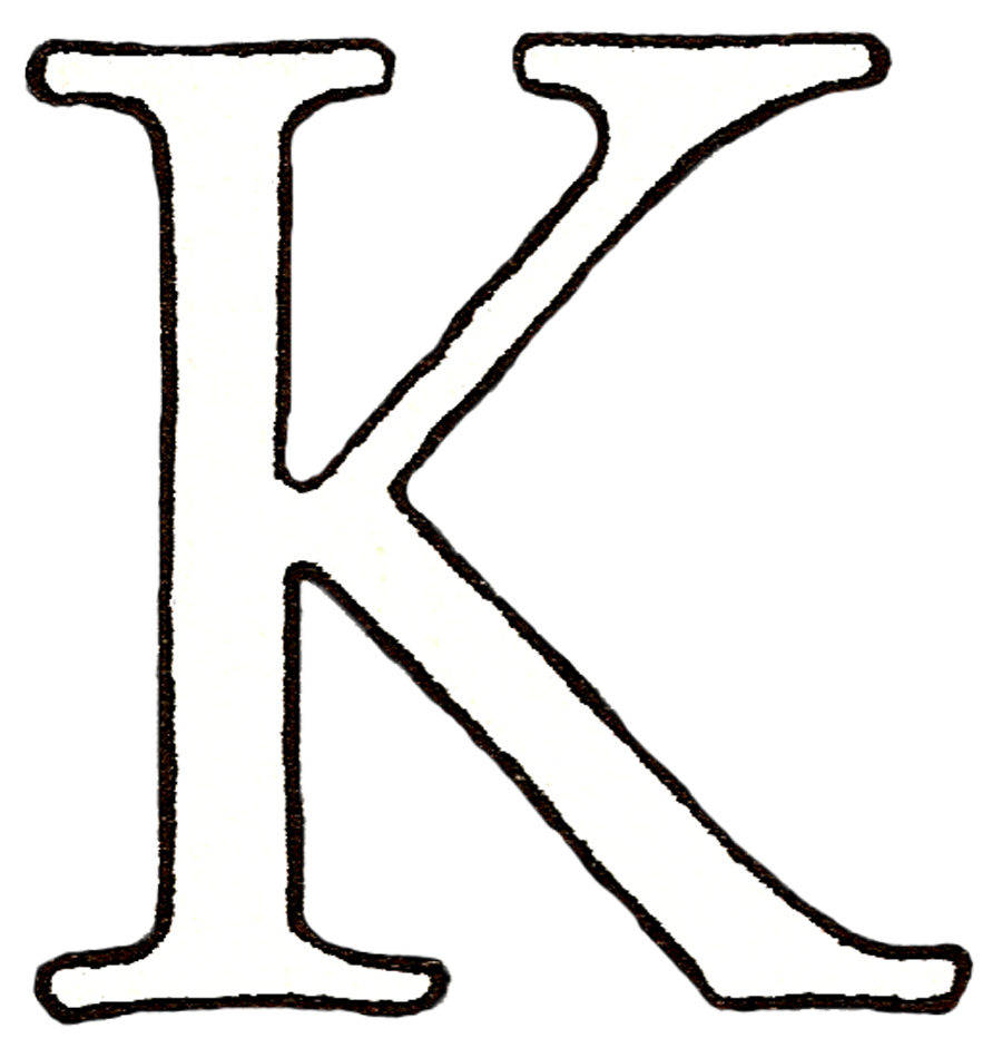 Clipart letter k outline