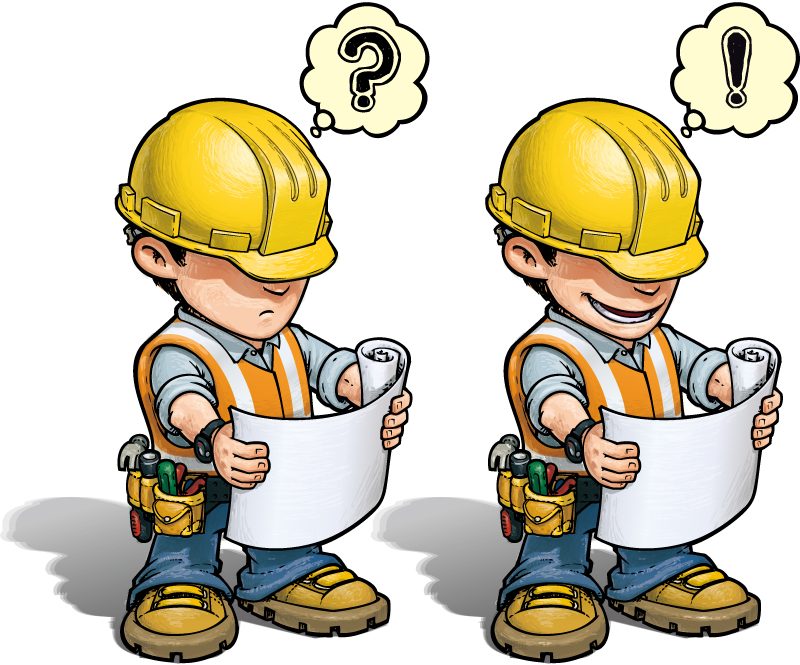 2 cartoon construction workers vector material two,cartoon ...