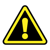 Hazard warning attention sign. Icon in a yellow triangle with ...