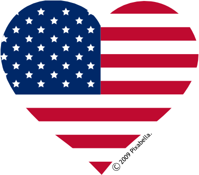 Clipart heart american flag
