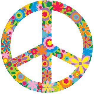 Amazon.com: Flower Peace Sign / Symbol – Hippie, Peace / Anti-war ...