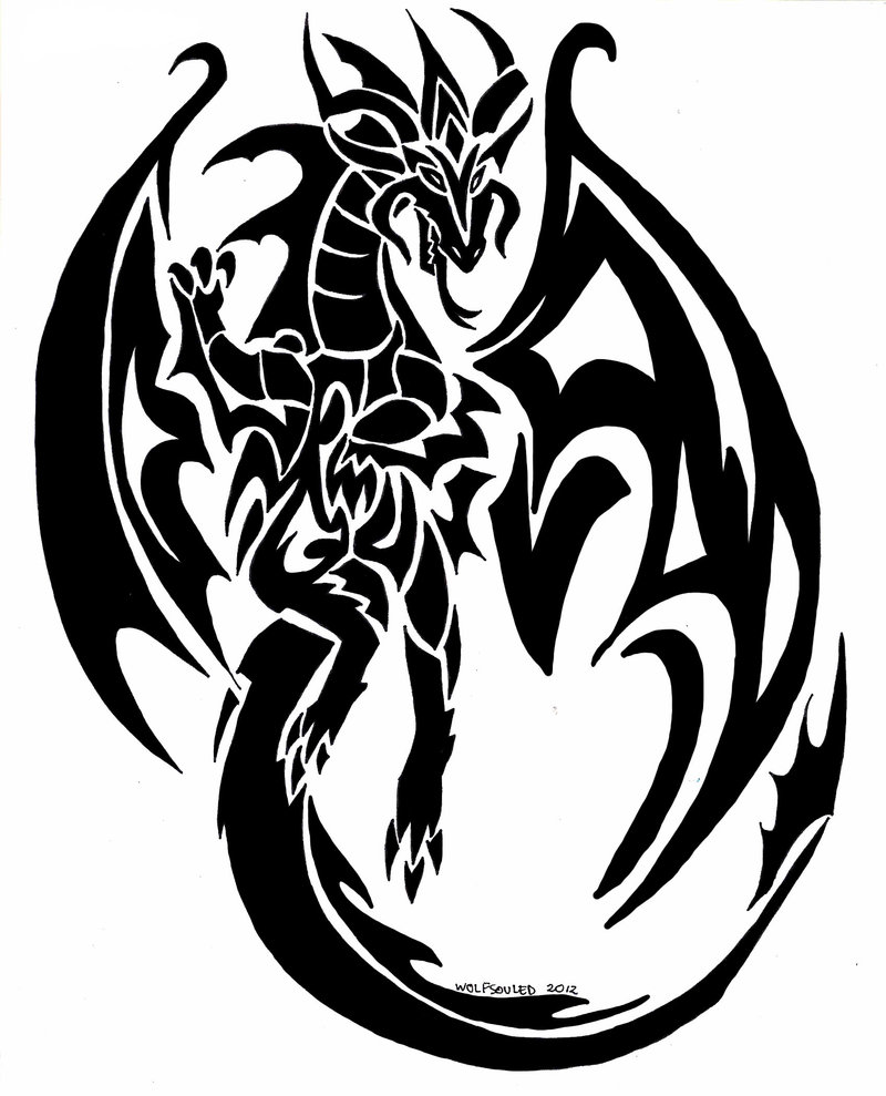 Tribal Dragon Tattoo - ClipArt Best