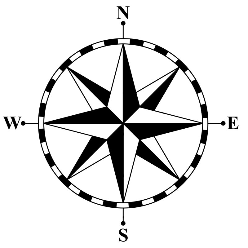 CLIPART COMPASS ROSE | Royalty free vector design
