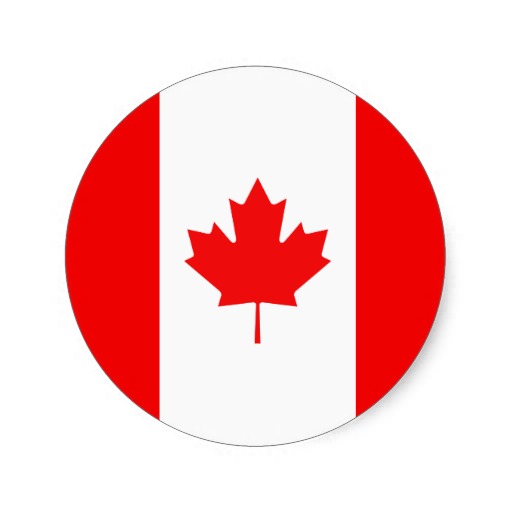 Maple Leaf Symbol Round Sticker from Zazzle.