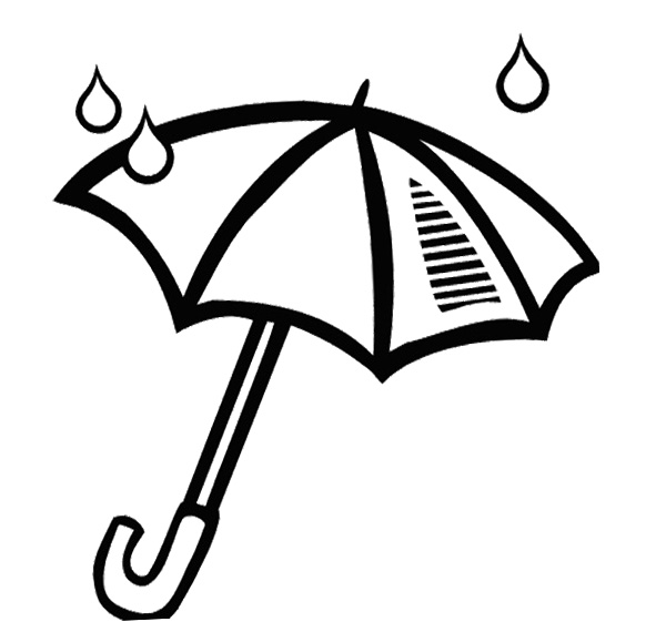 Umbrella With Raindrop Coloring Pages - Umbrella Day Coloring ...