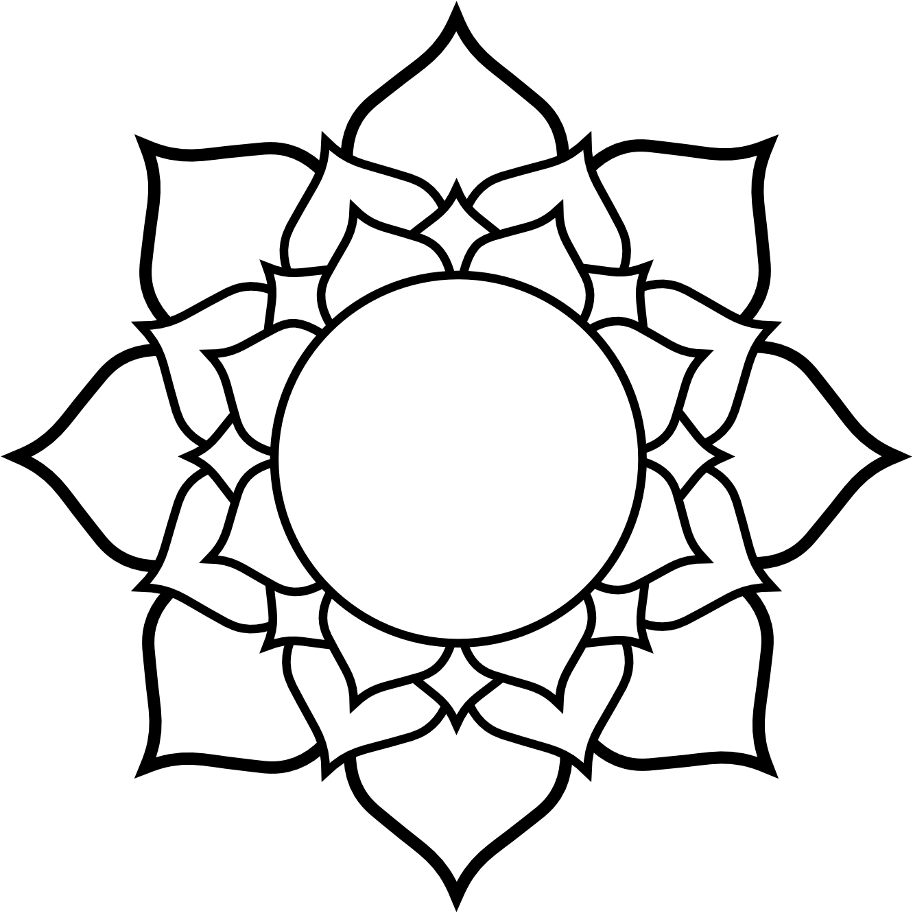 Lotus Flower Line Drawing - ClipArt Best
