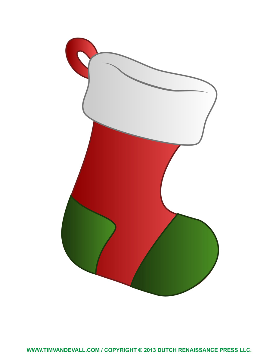 Free Christmas Stocking Template, Coloring Page, Clipart & Decorations