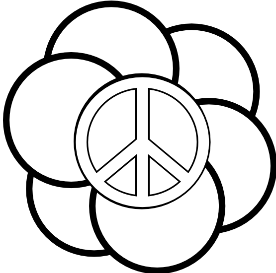 peace symbol peace sign flower 121 black white ...