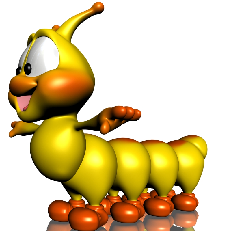 Cartoon Caterpillar Rigged 3D Model Game ready rigged .max .obj ...
