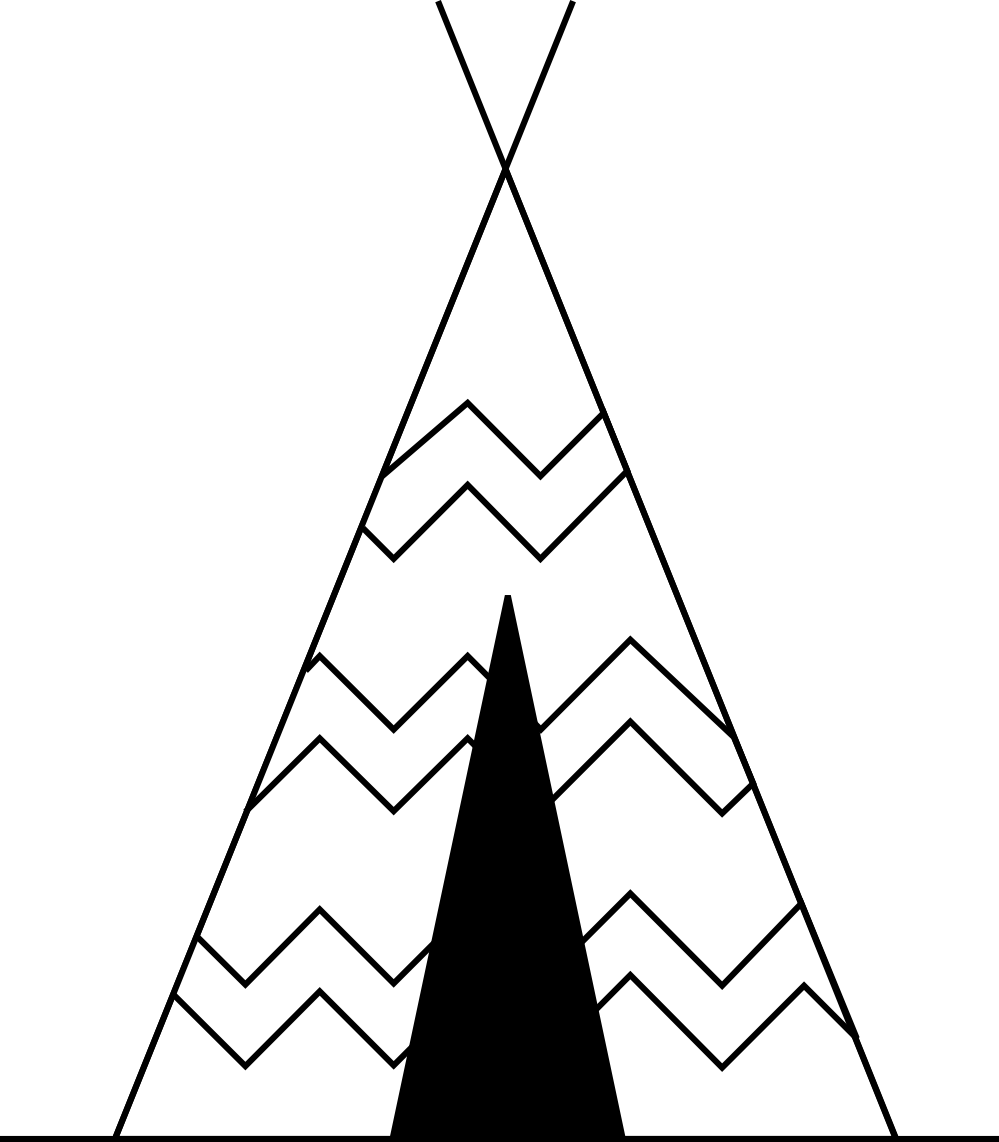 Clip Art: artfavor teepee black white line art ...