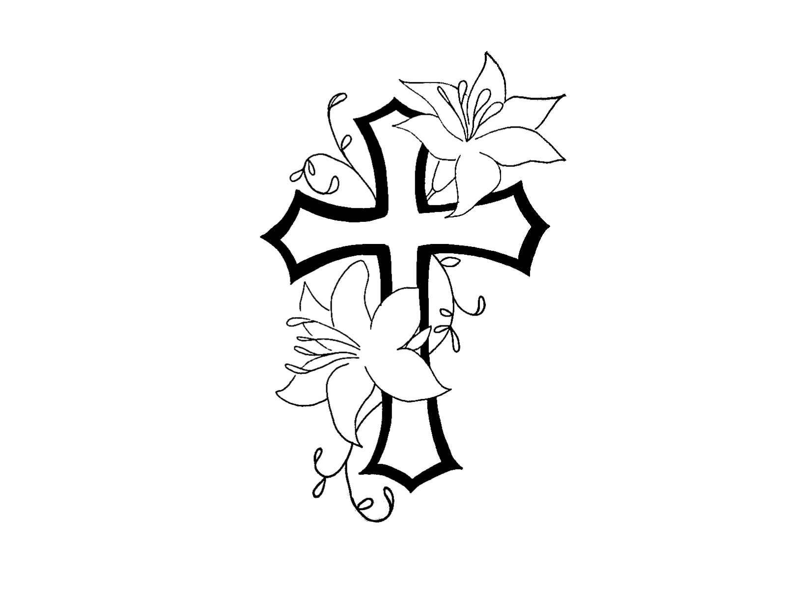 Cross And Flower Tattoo - Best Tattoo Design - ClipArt Best - ClipArt Best
