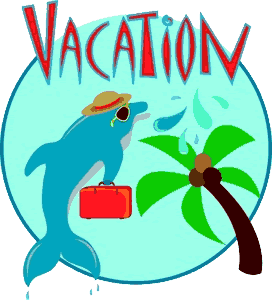 Animated going away on vacation clipart