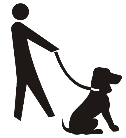Person walking dog clipart