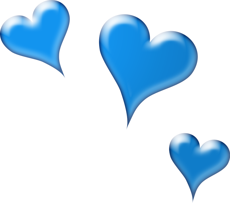 Cute heart clipart blue