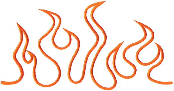 Outlines Embroidery Design: Flame Outline from Grand Slam Designs