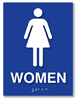 Womens Bathroom Door ADA Signs with Female Symbol | ADASignDepot.com