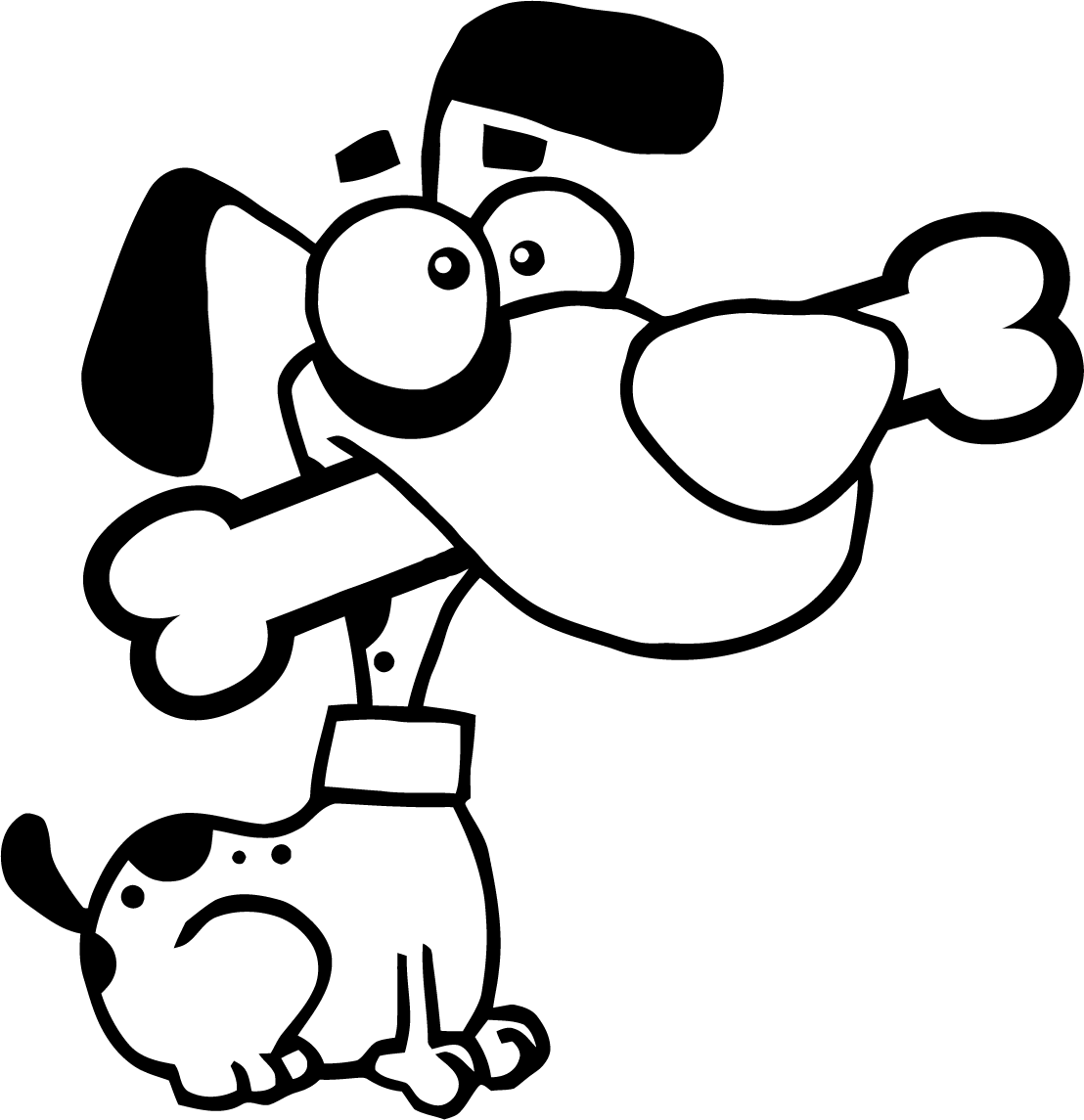 Dog clipart black and white printable