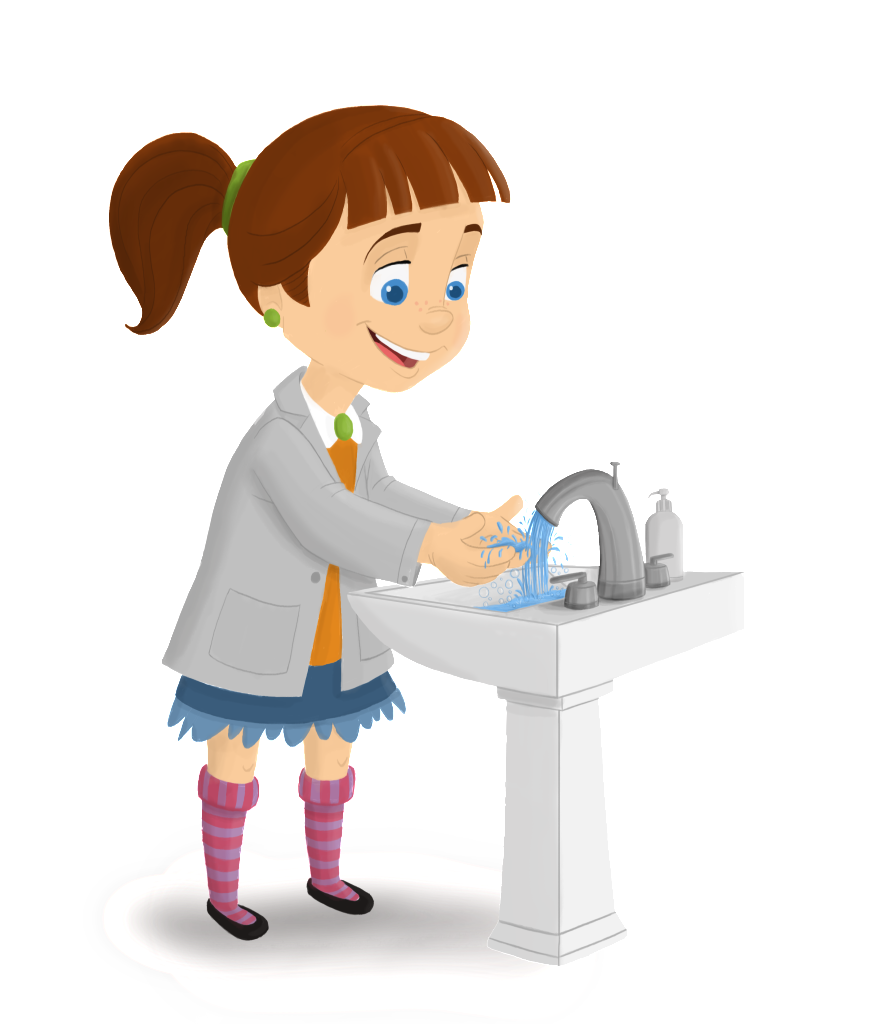 Hand washing soap and water clipart