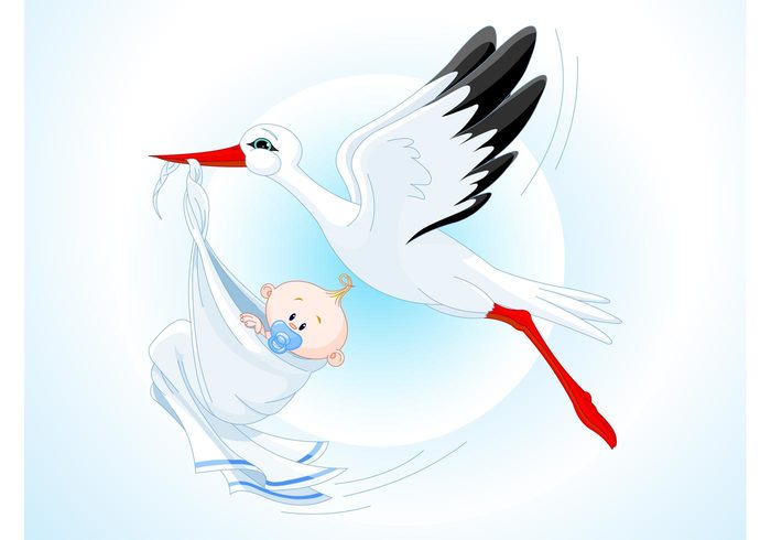 Stork Baby Cartoon - Download Free Vector Art, Stock Graphics & Images