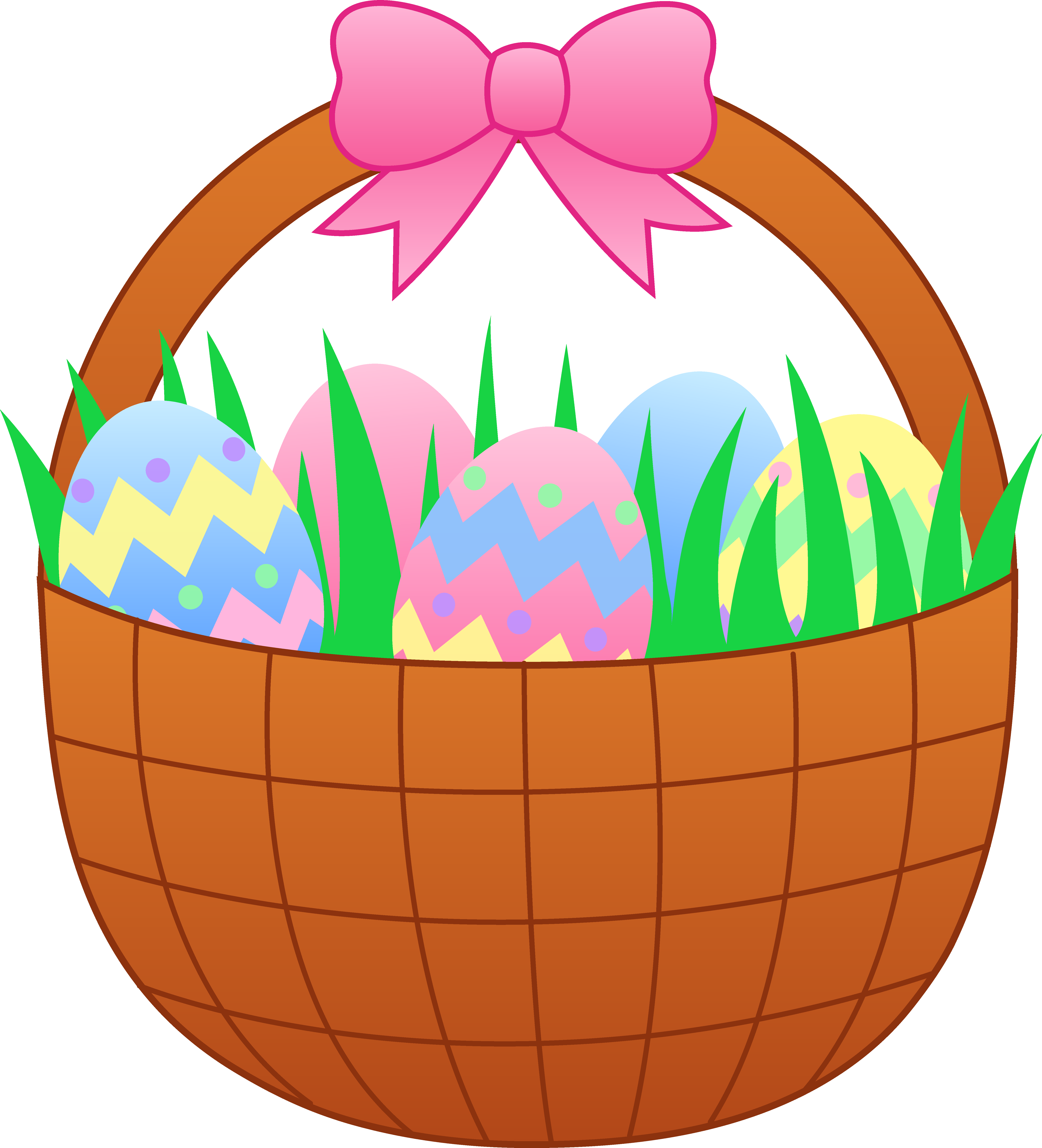 Easter basket grass clipart
