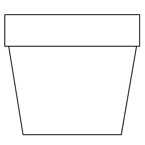 Clipart outline of a flower pot