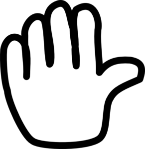 Hand waving goodbye clipart