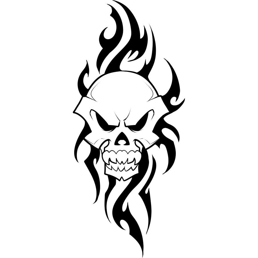 Free Tribal Skull Designs - ClipArt Best
