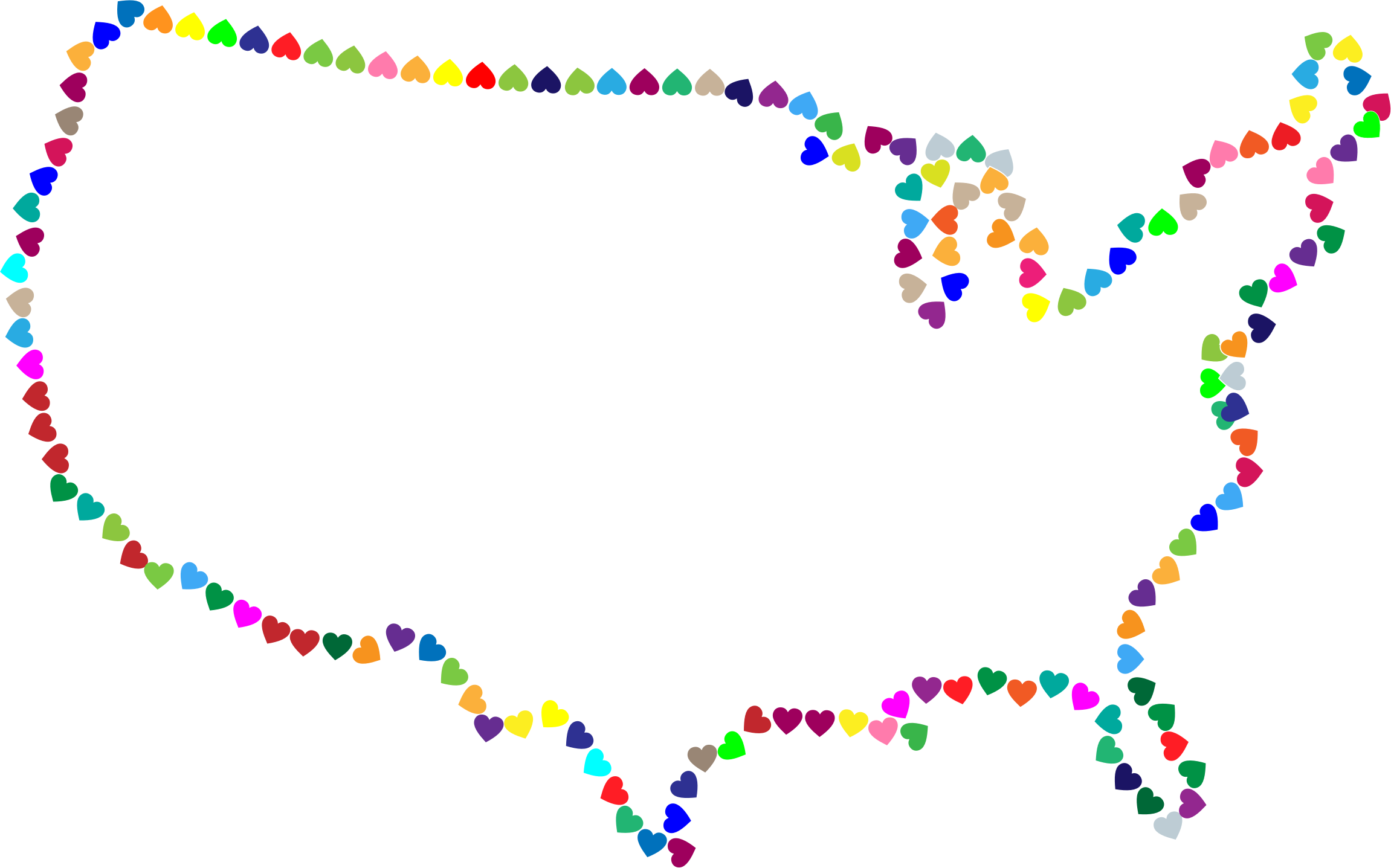 Clipart - Prismatic Hearts United States Map