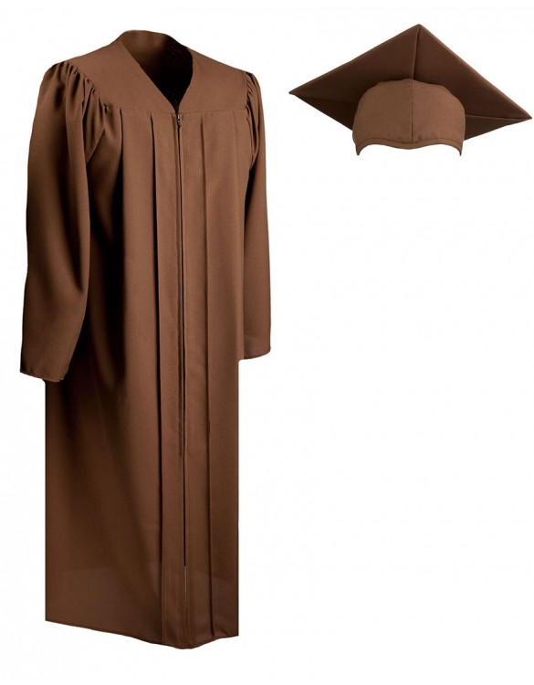 Matte Brown Cap & Gown | GraduationSource - ClipArt Best - ClipArt Best