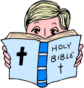 Girl reading bible clipart