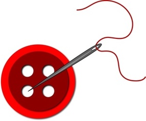 Cartoon Needle Sewing A Button Clipart - Free to use Clip Art Resource