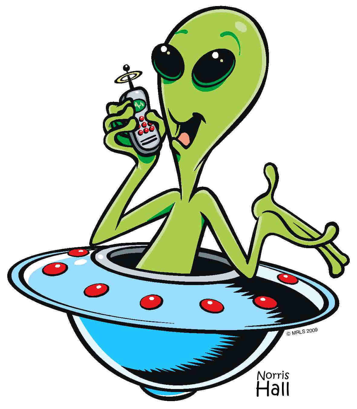 Alien in spaceship clipart