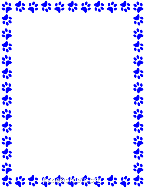 Blue Paw Print Border: Clip Art, Page Border, and Vector Graphics