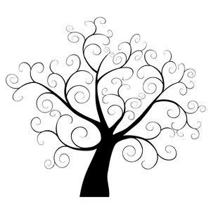Fall tree silhouette clipart
