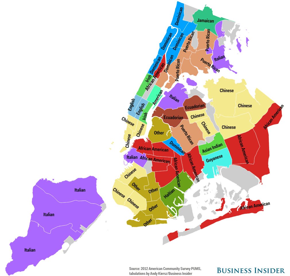 NYC Ancestry Map - Business Insider