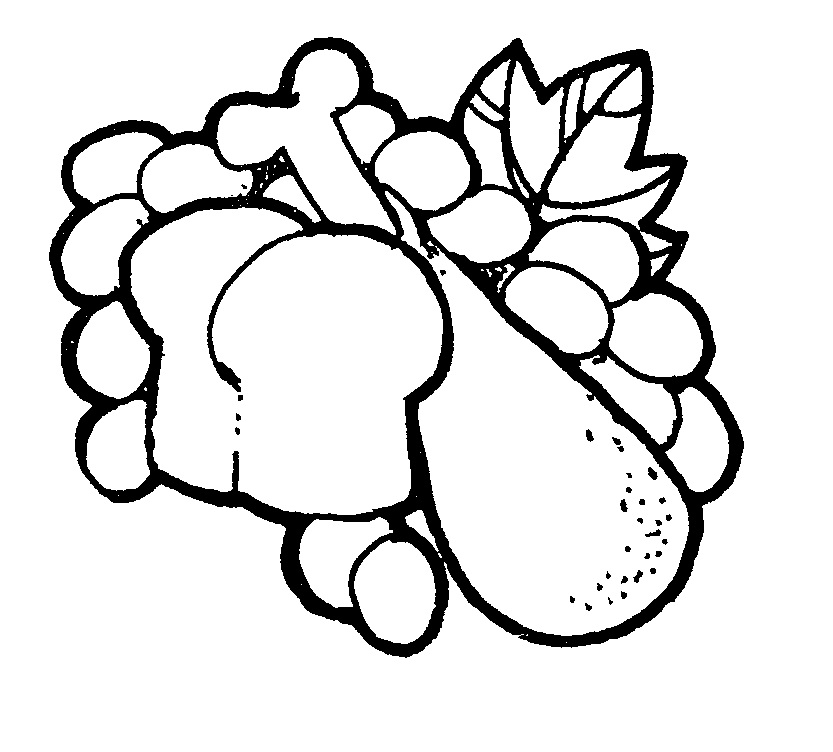 Black and white clipart food