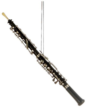 Black Oboe w Case Stand Miniature Musical Instrument
