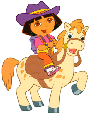 Nickjr's Dora the Explorer on a Horse Cartoon Character Clipart ...