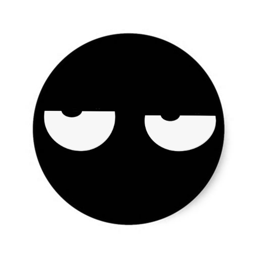funny cool cartoon eyes smiley black round stickers at Zazzle.