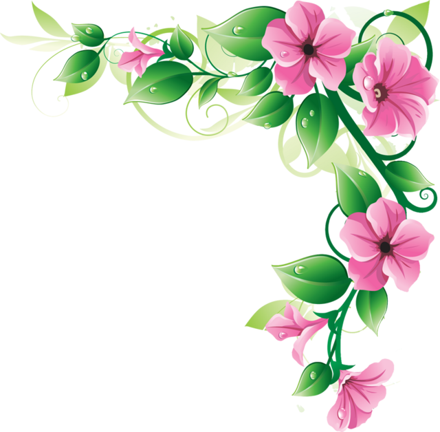 Pink Flower Border Clip Art | Tera Wallpaper