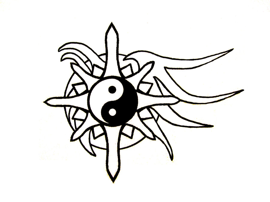Compass Tattoo Design - Linework by Akeyami