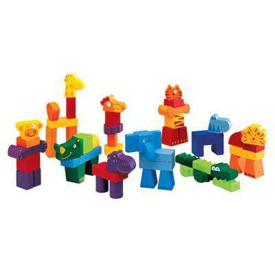 Djeco Creanimaux Wooden Animal Blocks Oompa Toys Baby Toys ...