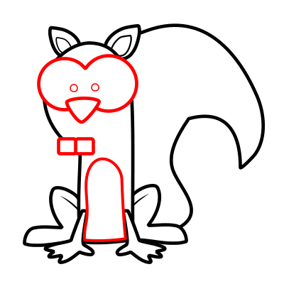 Drawing a cartoon squirrel