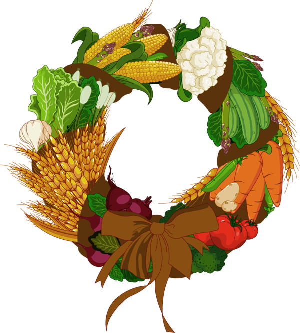 Wreath of Fall Vegetables