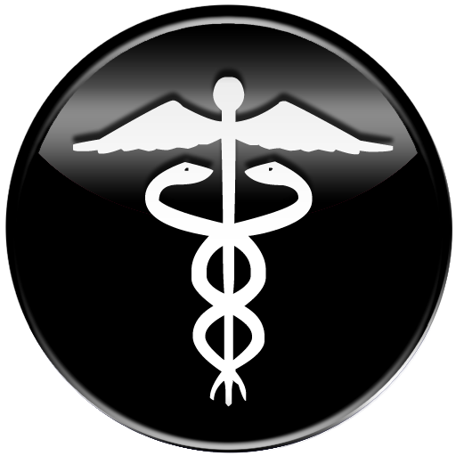 Medical symbol caduceus black button clipart image - ipharmd.