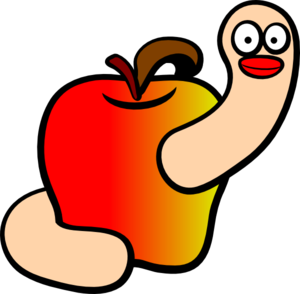 Worm In An Apple clip art - vector clip art online, royalty free ...
