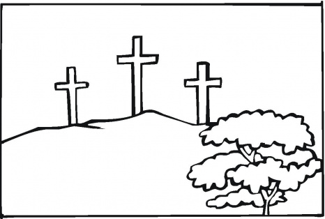 Three Crosses At Calvary coloring page | Super Coloring