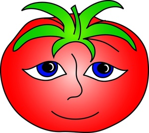 Tomato Clipart Image - Cartoon tomato with a funny face and the ...