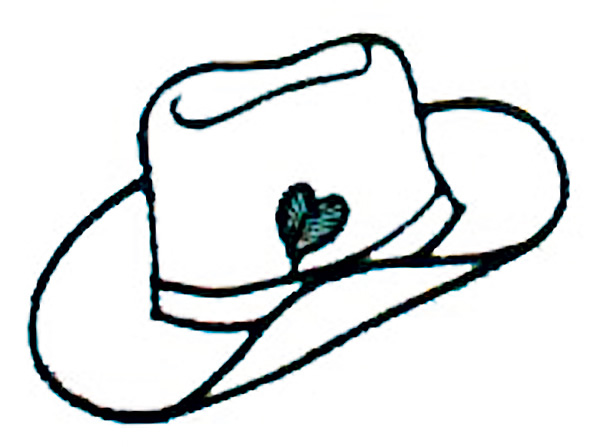 Outlines Embroidery Design: Cowboy hat outline from Grand Slam Designs